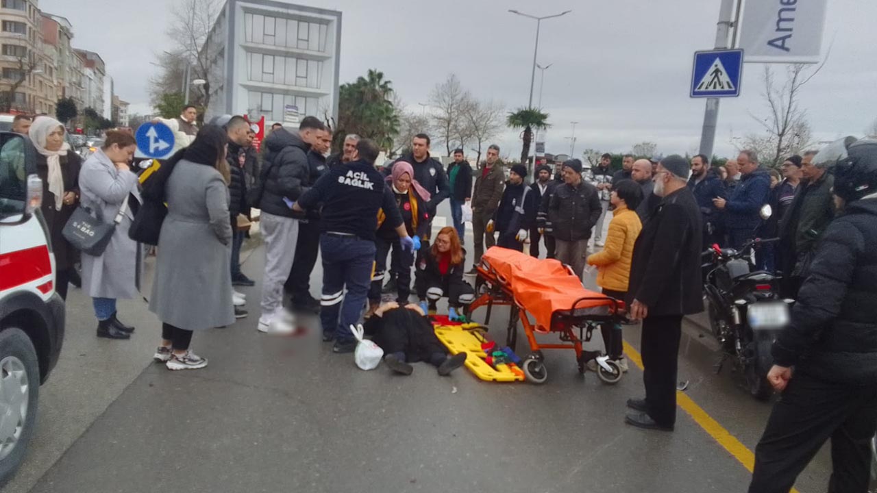 Yalova Cengiz Kocal Cadde Binek Arac Motosiklet Kadin Torun Yaralanma Hastane (4)