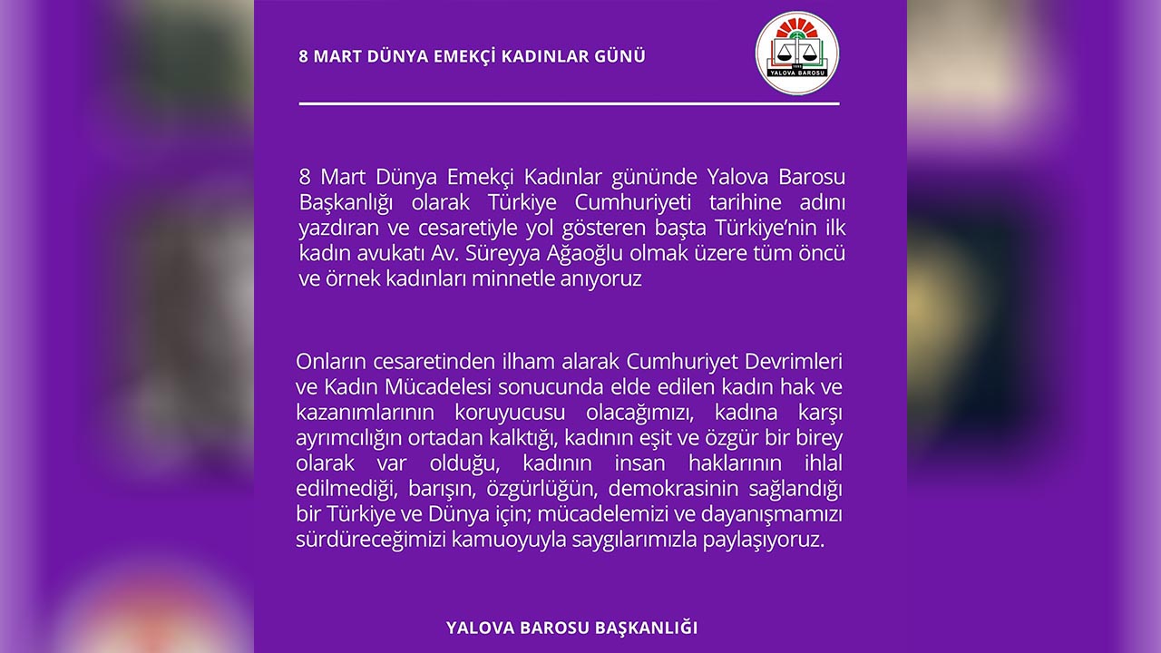 Yalova Baro Baskanlik 8 Mart Dunya Kadinlar Gun Ilk Kadin Avukat Anma Kutlama (2)