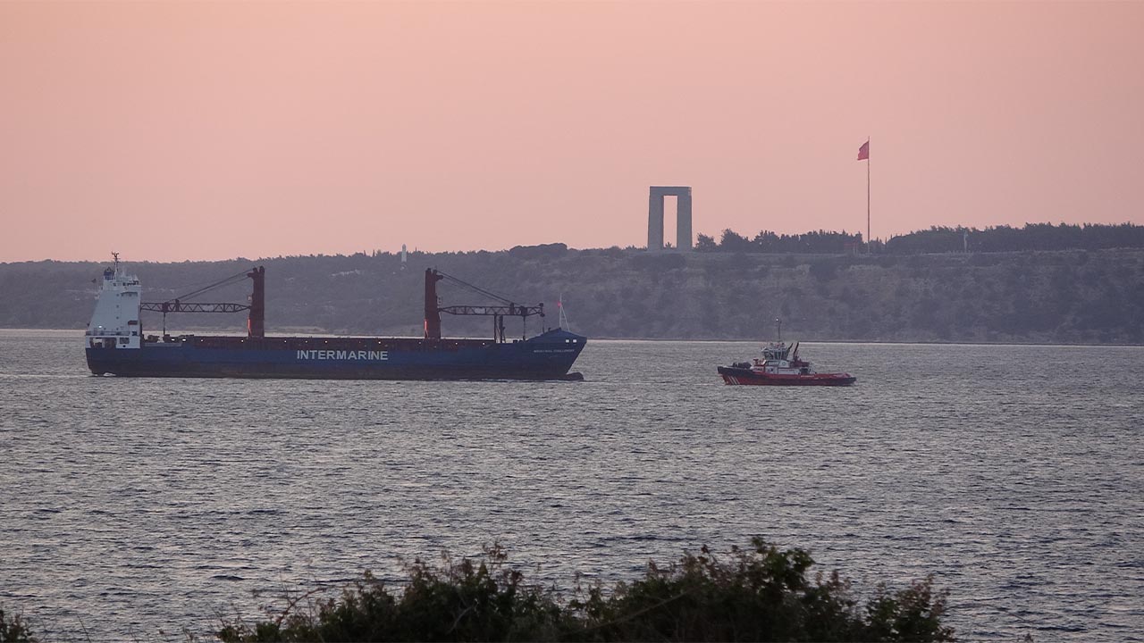 Yalova Canakkale Marmara Deniz Yuk Gemi Yangin (2)