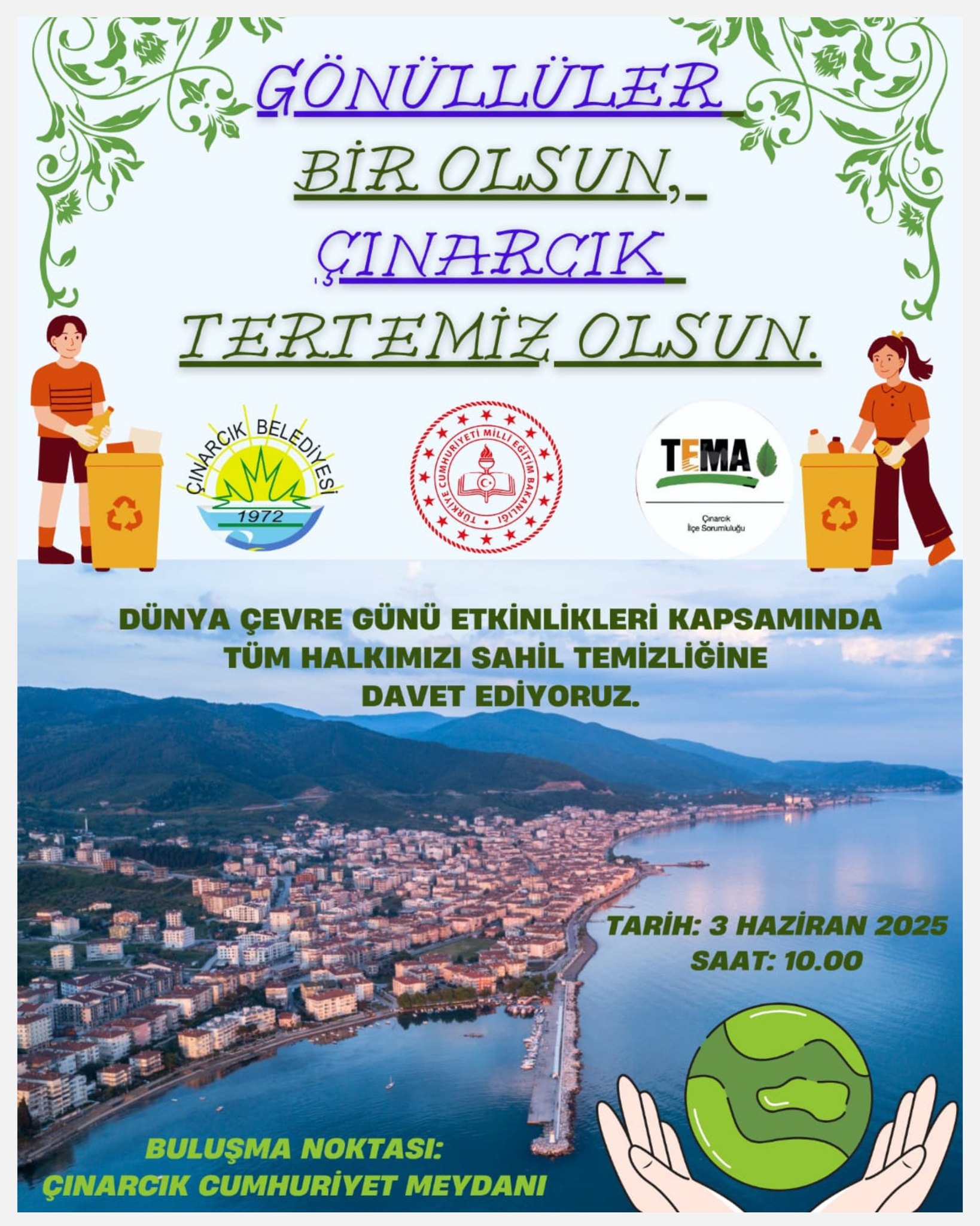 Yalova Cinarcik Tema Ilce Milli Egitim Mudurluk Sahil Temizlik Dunya Cevre Gun Farkindalik (1)