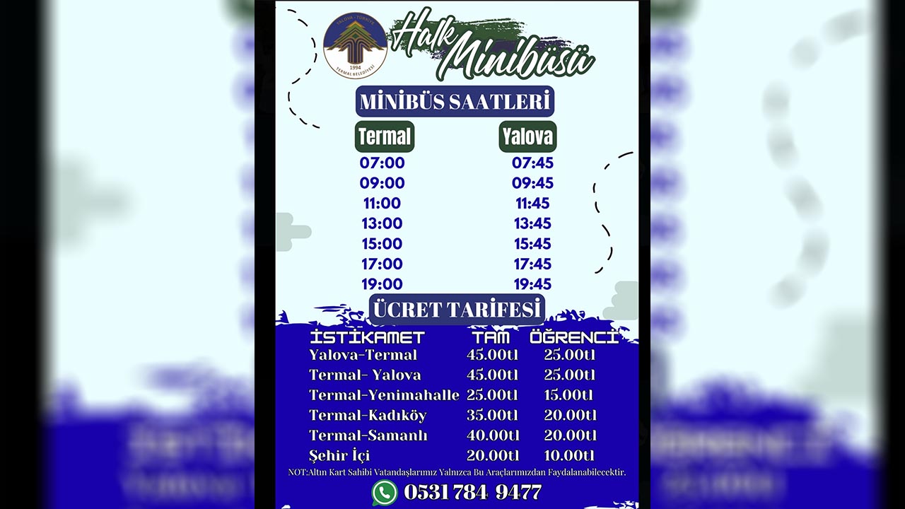 Termal’de Halk Minibüsü Hizmete Başlıyor, Sizce Fiyatlar Uygun Mun
