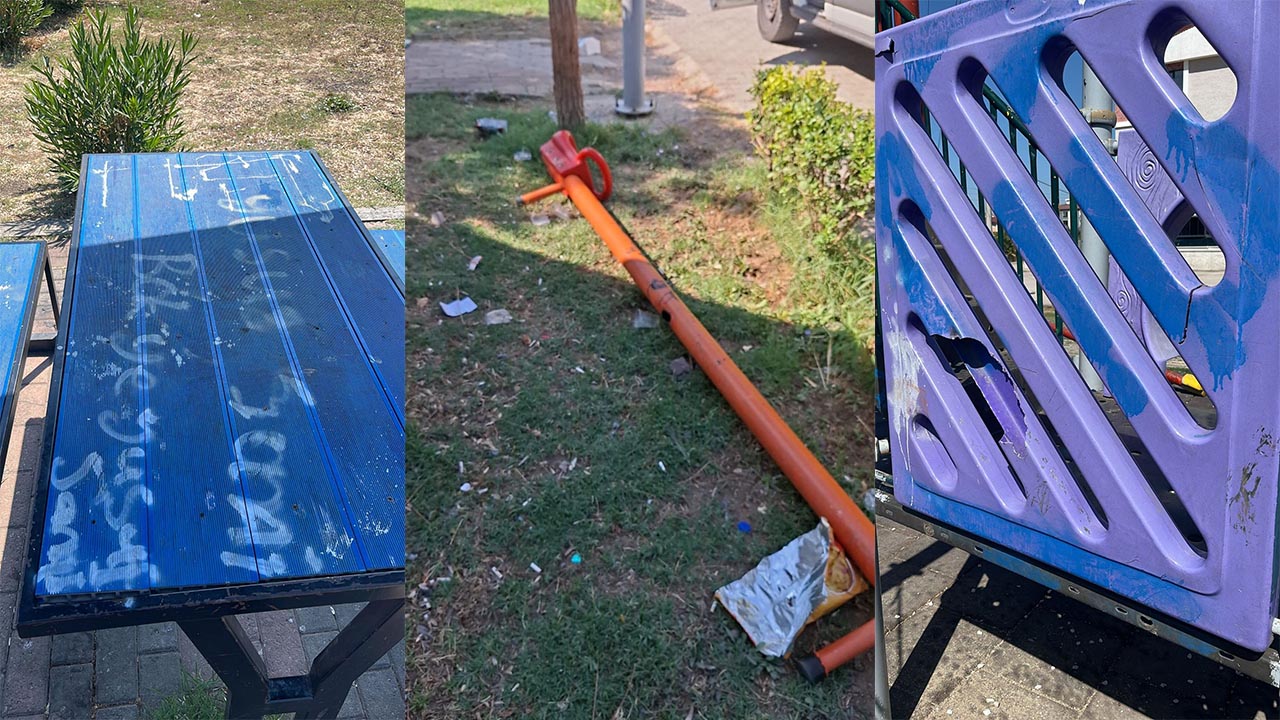 Vandallar Çi̇ftli̇kköy'deki̇ Parklara Zarar Verdi̇ (1)