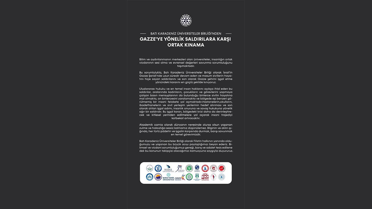 Yalova Bati Karadeniz Universiteler Birlik Israil Kinama Filistin Gazze Halk Destek (2)