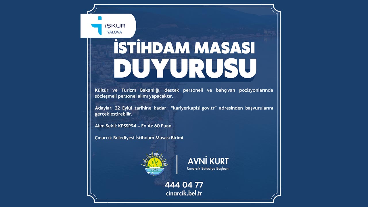 Çınarcık’ta İş Fırsatı Kimler Başvurabiliyor (2)