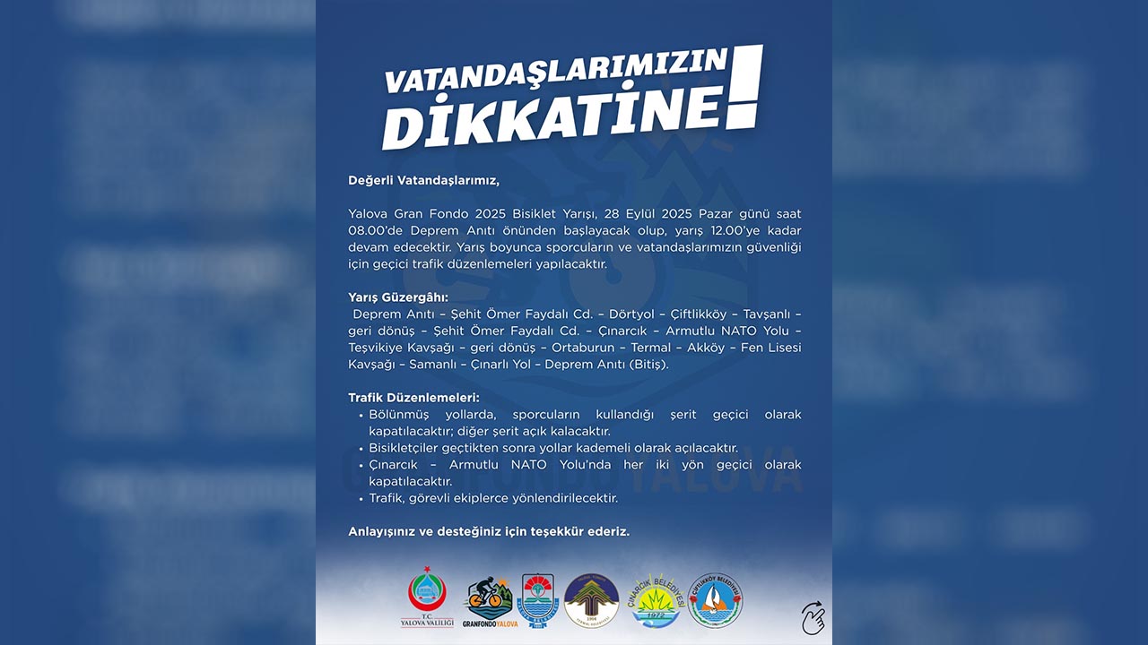 Gran Fondo Için Yalova’da Yollar Kapanacak (5)