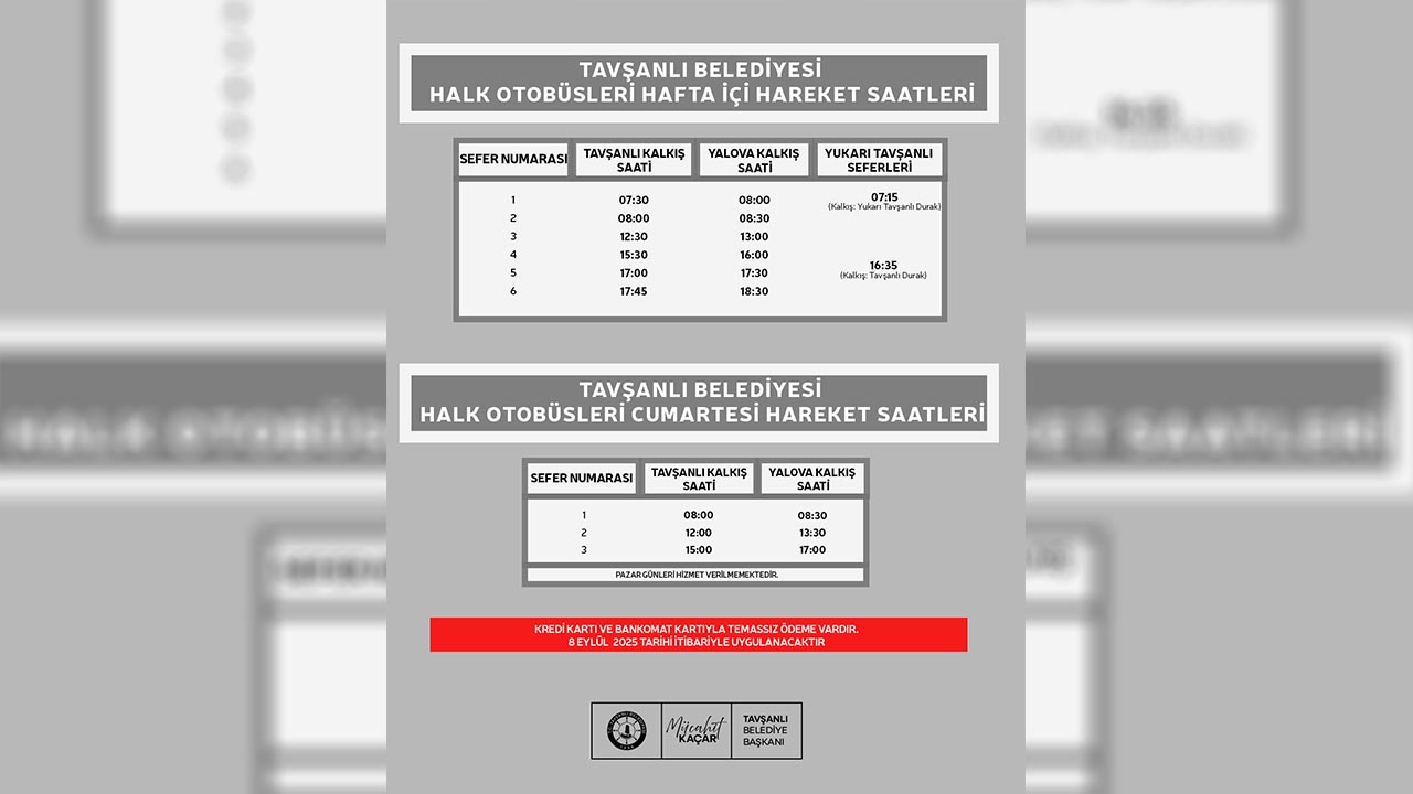 Tavşanlı Yalova Otobüs Sefer Saatleri Güncellendi (2)