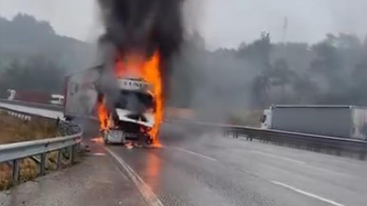 Yalova Bursa Karayol Tir Yangin (2)
