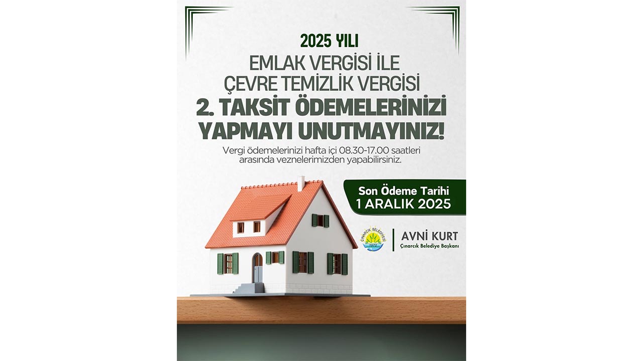 Yalova Cinarcik Belediye Emlak Reklam Vergi Son Odeme Tarih (1)