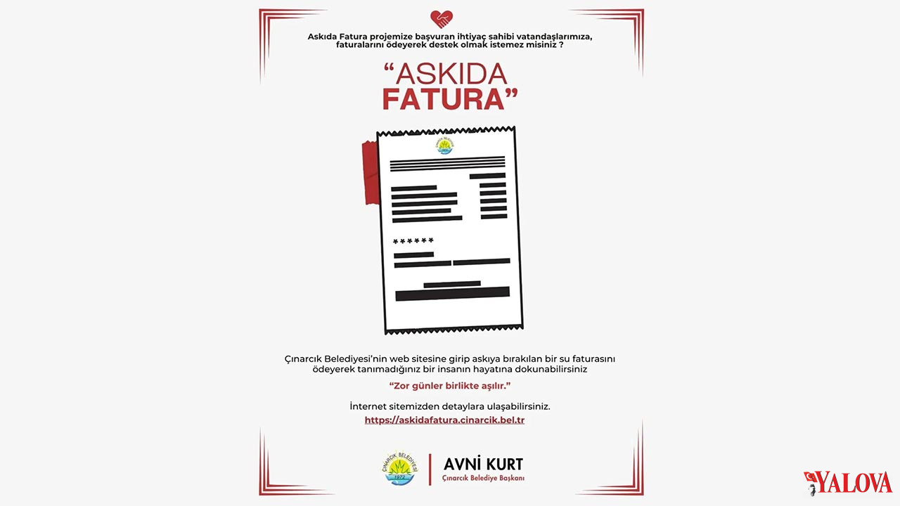 Yalova Cinarcik Belediye Sosyal Belediyecilik Askida Su Fatura Proje (1)