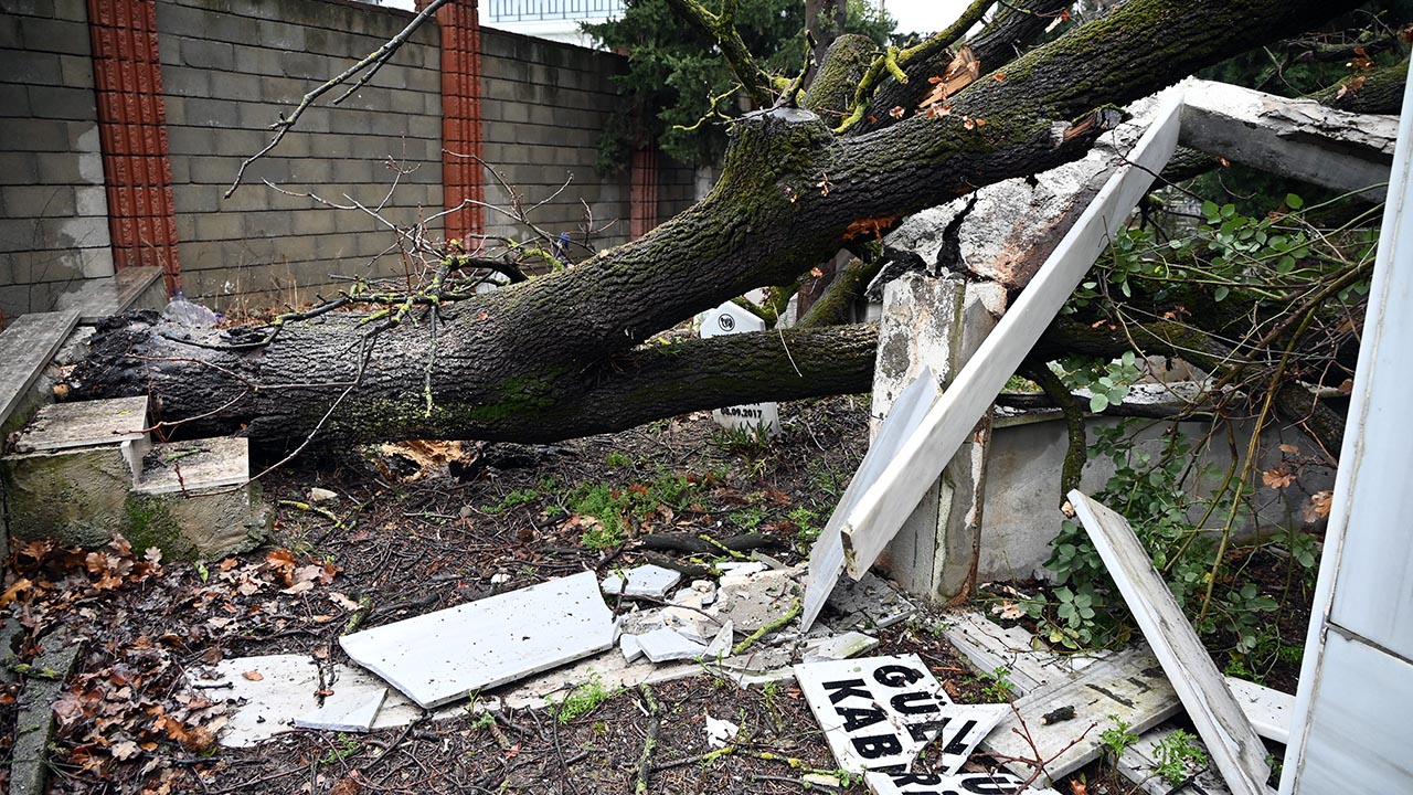 Şiddetli Fırtına Şehir Mezarlığını Da Etkiledi (2)