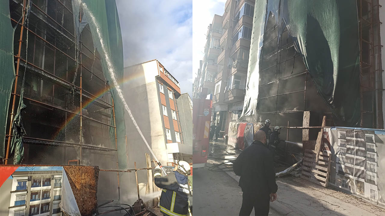 Yalova’da Bina İskelesinde Yangın Çıktı (2)