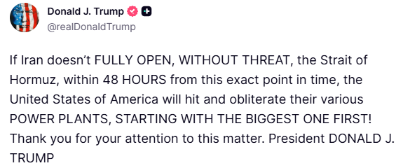 Trump, Hürmüz Boğazı’nı Açması Için İran’a 48 Saat Süre Verdi