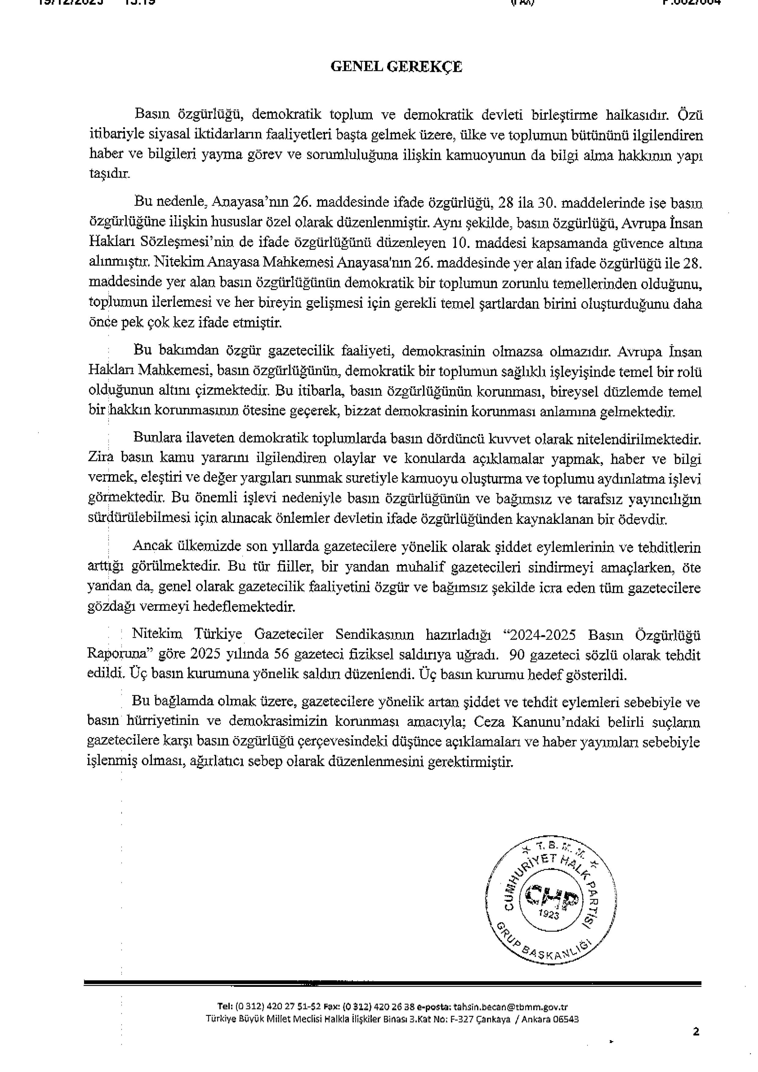 Yalova Chp Vekil Basin Mensuplari Siddet Tbmm Kanun Teklifi 2