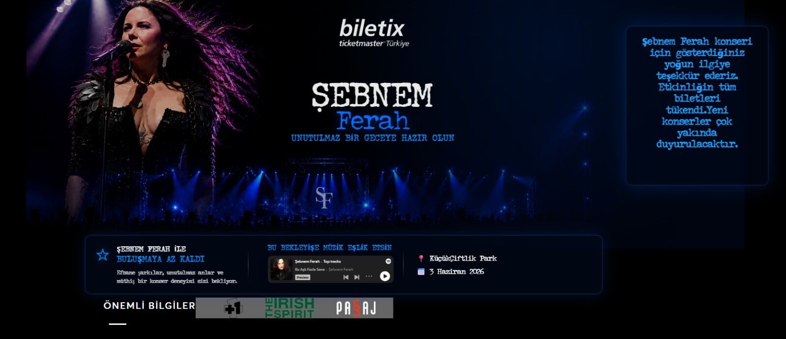 Yalova Istanbul Kucukciftlik Park Sebnem Ferah Konser Bilet Satis Tukendi Haber (1)