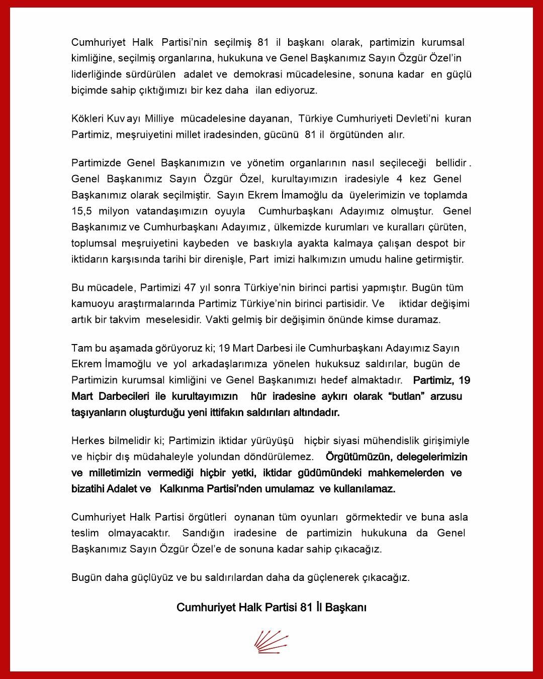Yalova 81 Il Chp Baskan Ortak Aciklama Haber (1)