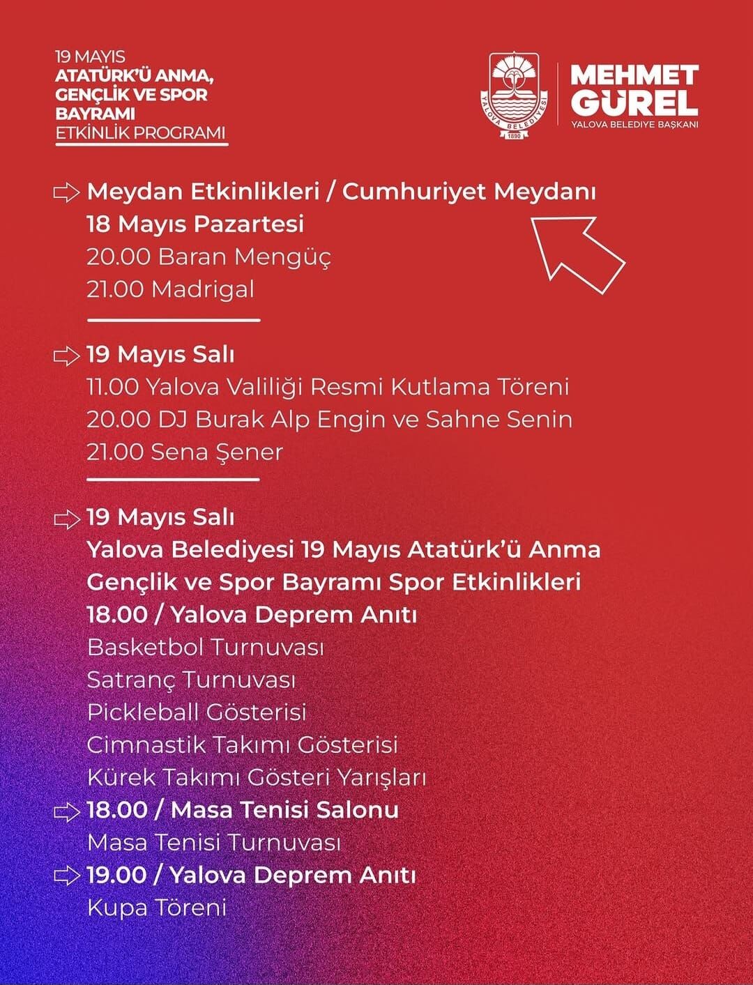 Yalova Belediye 19 Mayis Genclik Bayram Konserler Madrigal Sena Sener Baran Menguc Haber (2)