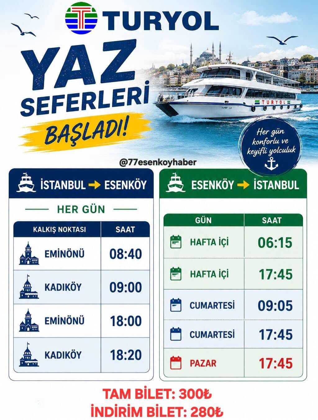 Esenköy’de Yaz Sezonu Ulaşım Tarifeleri Açıklandı (2)