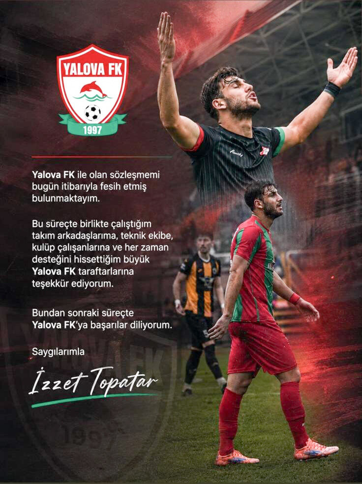 İzzet Topatar Ve Yalova Fk’nın Yolları Ayrıldı (1)