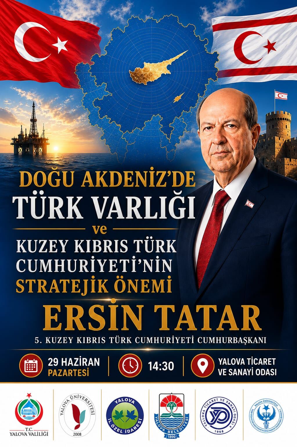 Yalova Kuzey Kibris Eski Cumhurbaskani Ersin Tatar Dogu Akdeniz Konferans