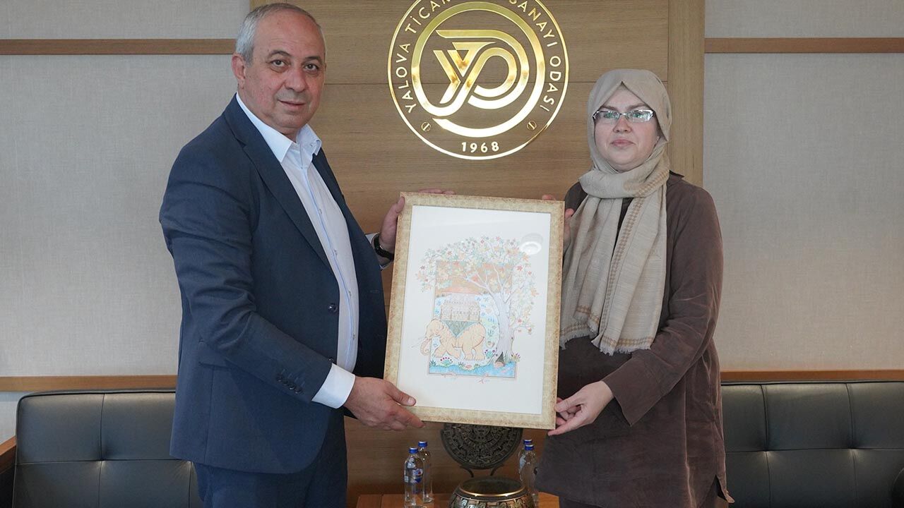 Yalova Ticaret Sanayi Oda Geleneksel Tezhip Ebru Sanatcilar Baskan Gorusme (1)