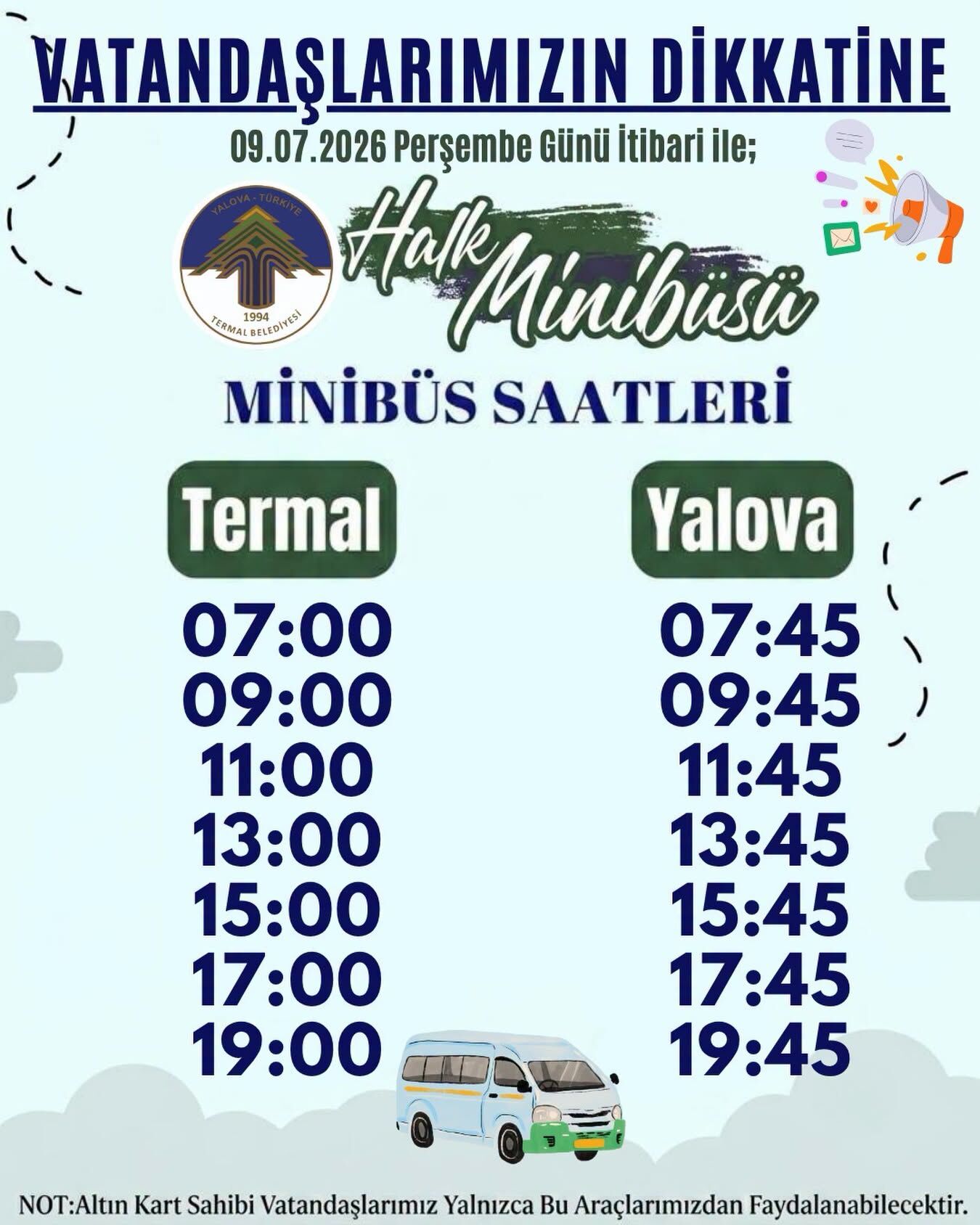 Termal Belediyesi Halk Minibüsü Seferleri Bugün Başladı (1)