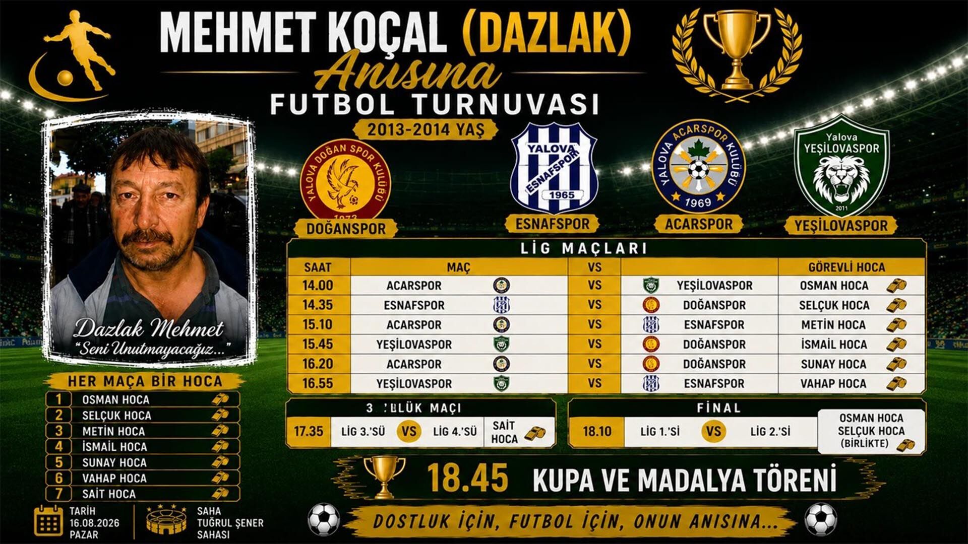 Mehmet Kocal Anısına Sahaya Iniyorlar (1)