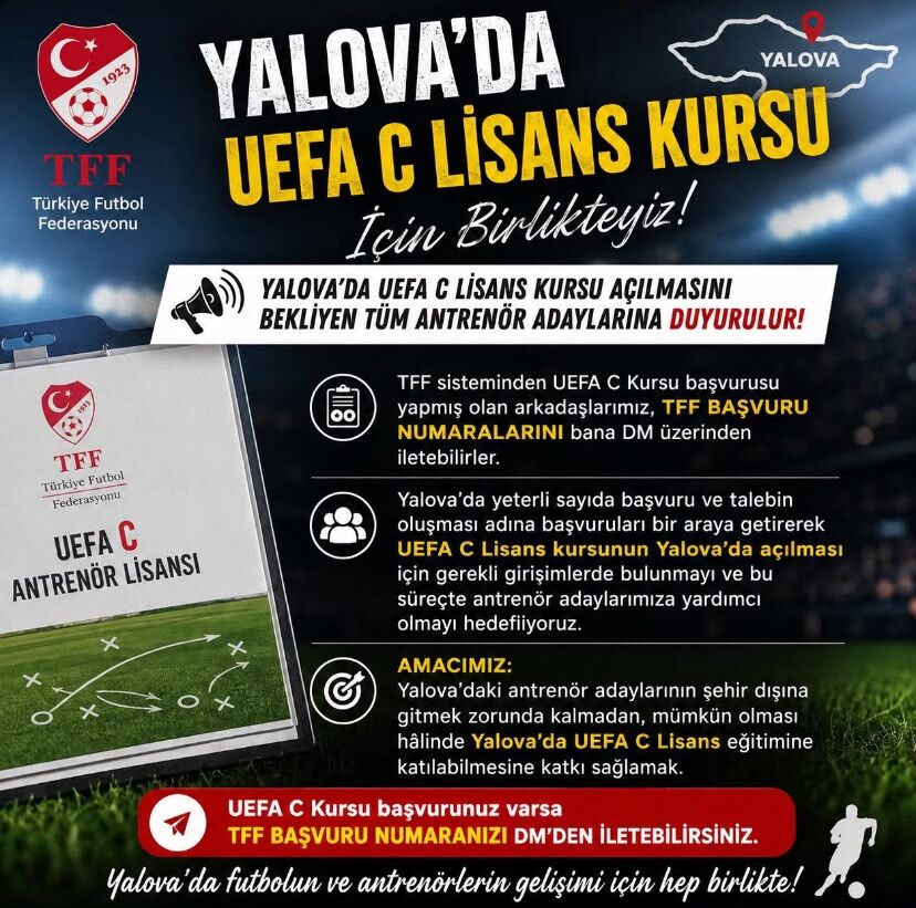 Yalova’da Uefa C Lisans Kursu İçin Geri Sayım Başladı