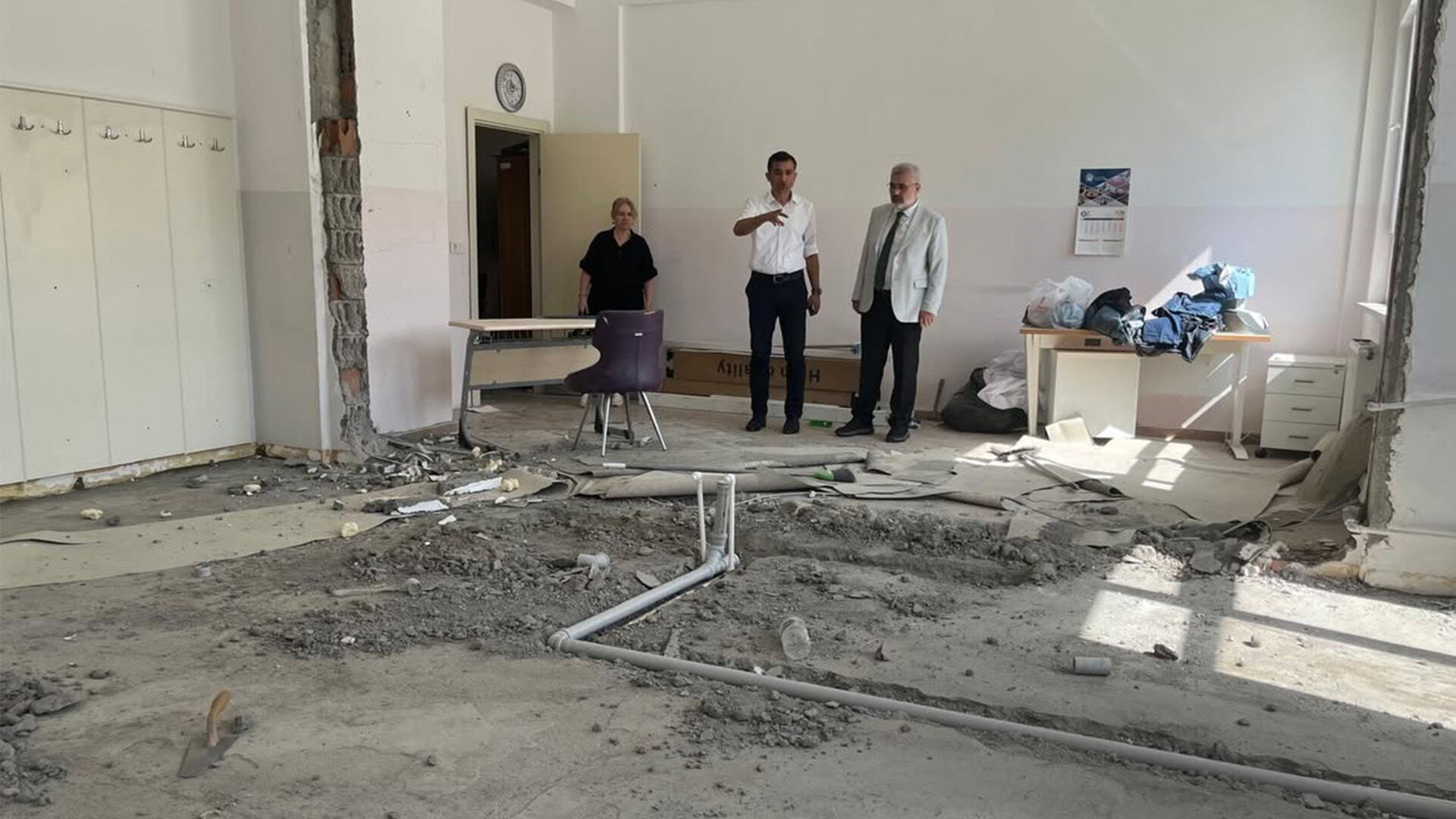 TOBB Mesleki ve Teknik Anadolu Lisesi’nde Eğitime Günler Kala Tadilat Çalışmaları Sürüyor