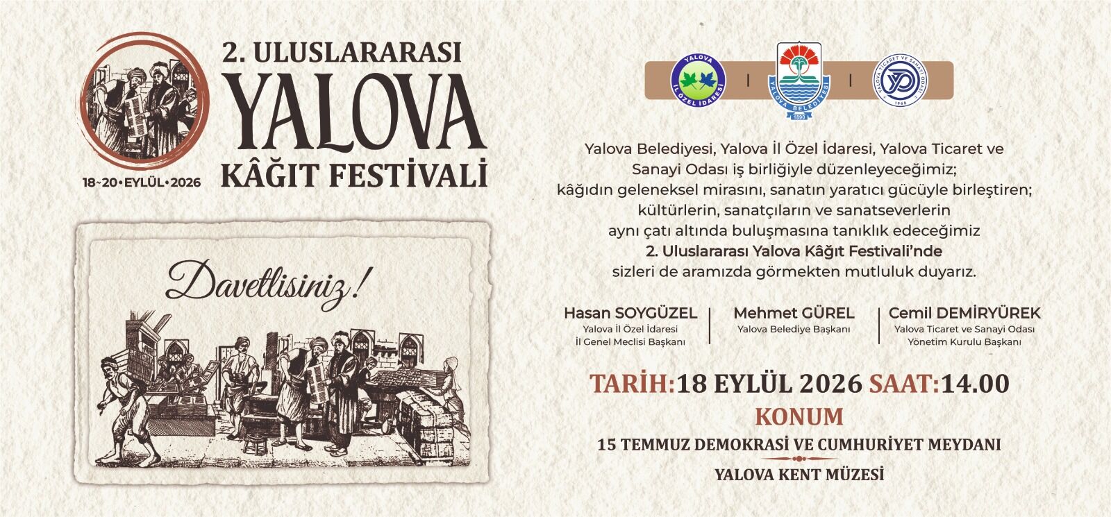 Yalova Kâğit Festi̇vali̇ Yarin Kapilarini Açiyor