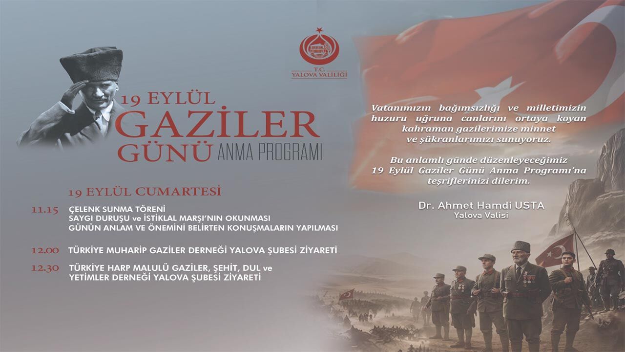 Yalova’da Gaziler Günü Programı Değişti