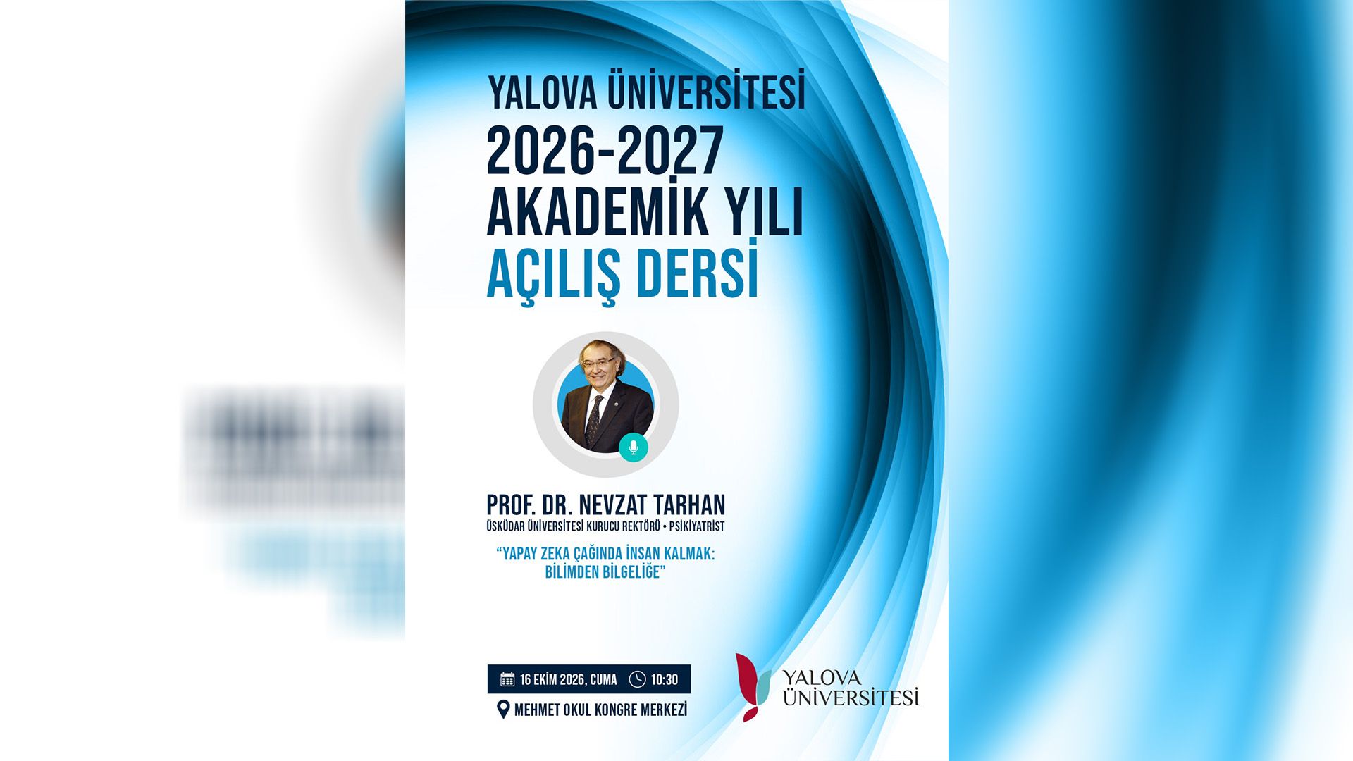 Yalova Üniversitesi’nde Açılış Dersi Nevzat Tarhan’dan
